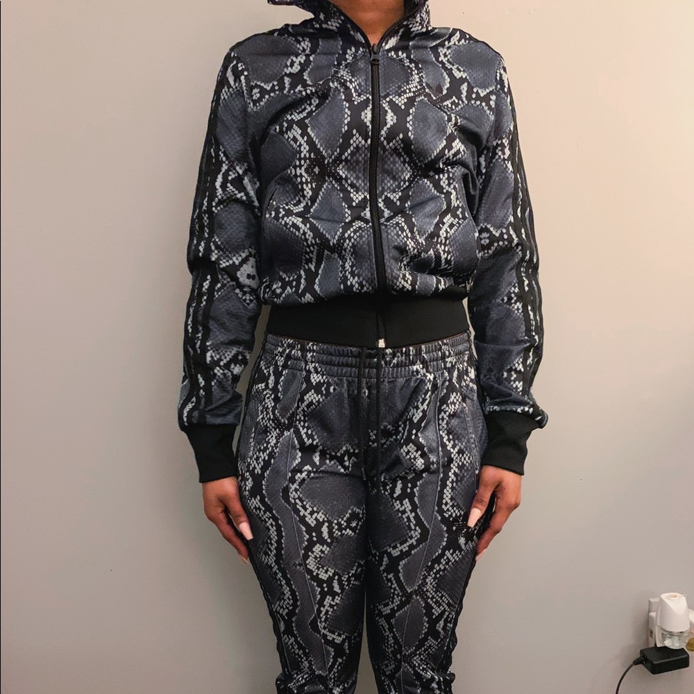 Adidas snake print track suit